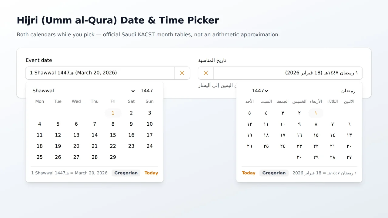 Ummulqura Hijri Date Picker plugin thumbnail