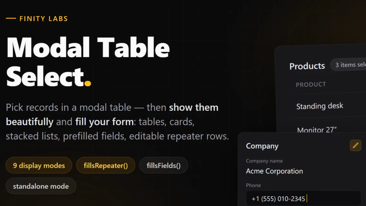 Fin Modal Table Select plugin thumbnail