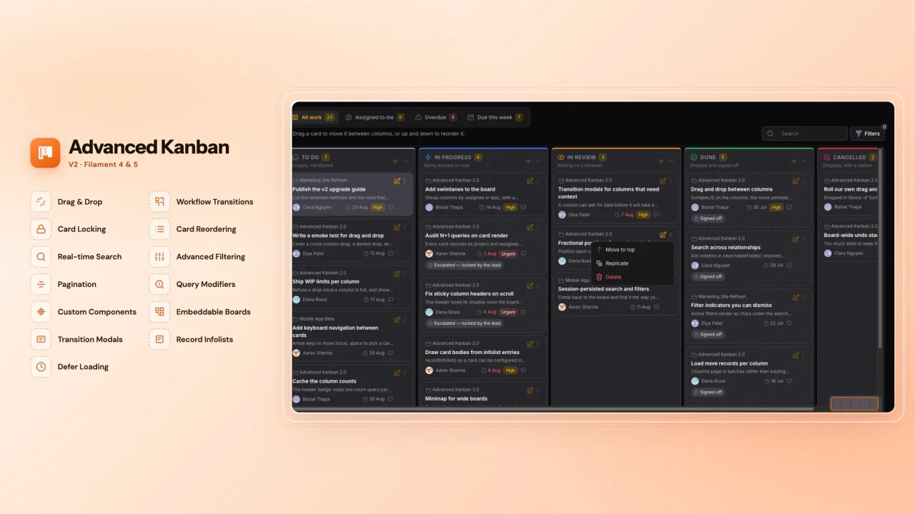 Advanced Kanban plugin screenshot