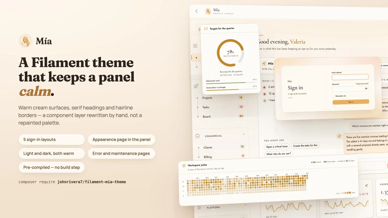 Mía Theme plugin screenshot