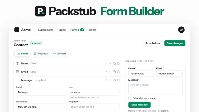 Packstub Form Builder plugin thumbnail