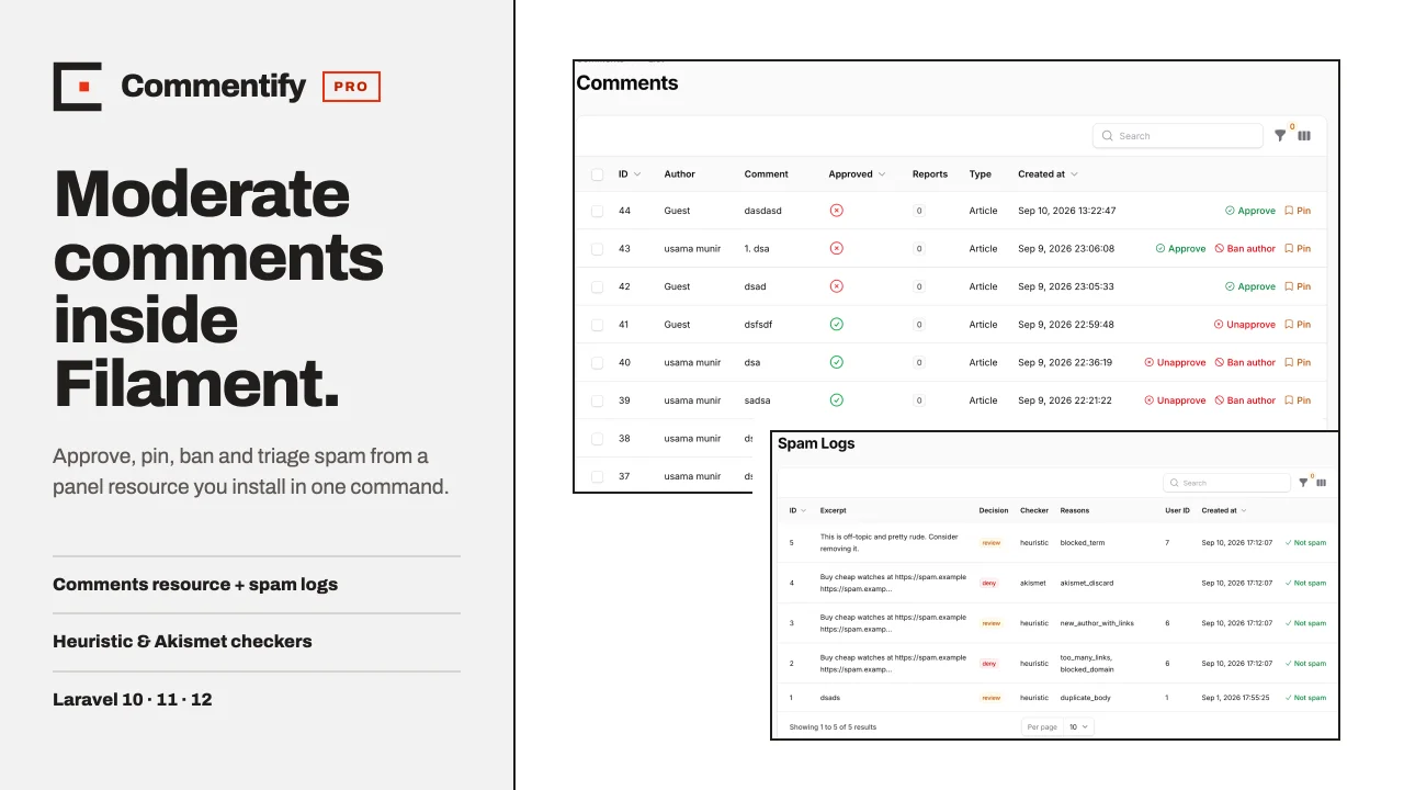 Commentify Pro plugin screenshot