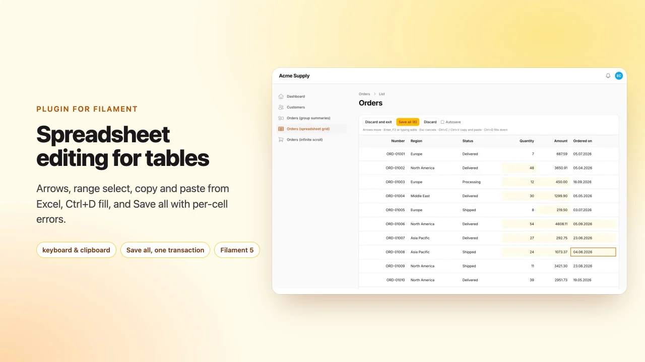 Spreadsheet Grid plugin thumbnail