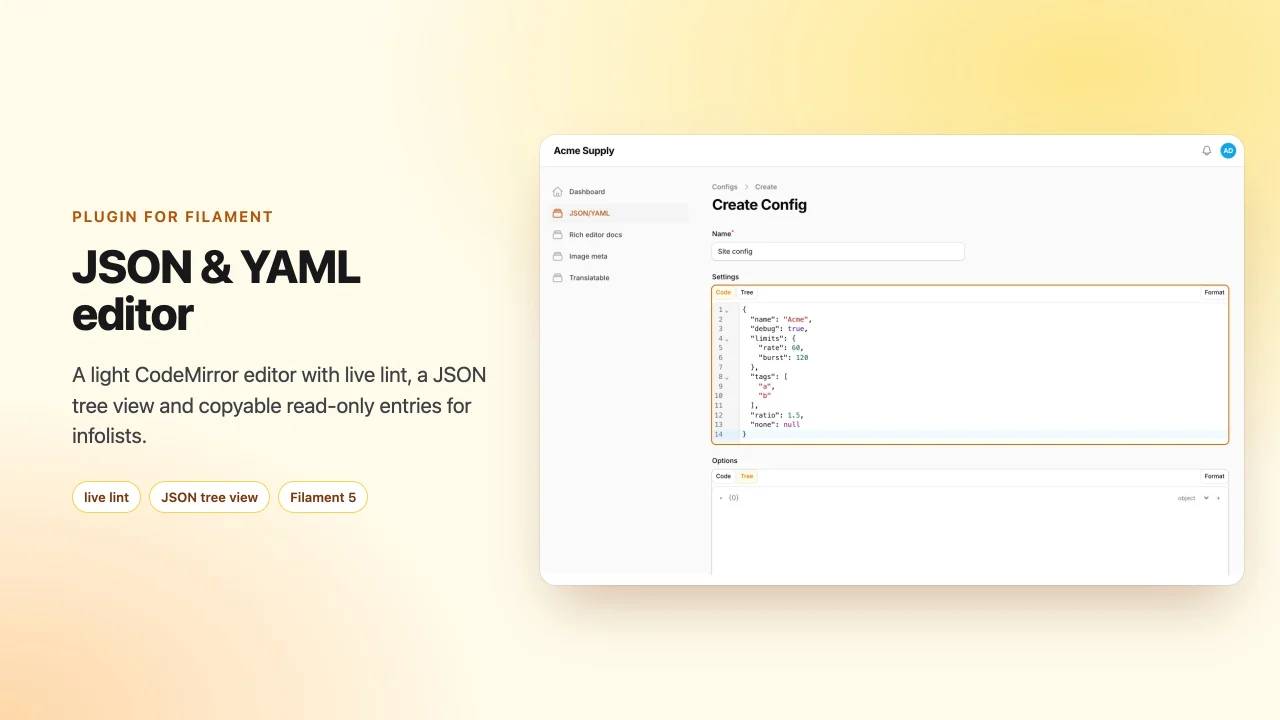 JSON & YAML Editor plugin thumbnail