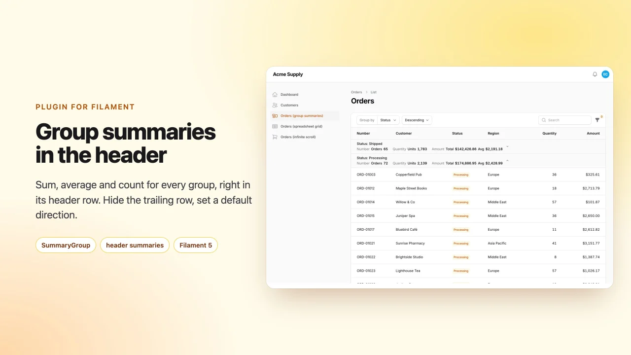 Group Summaries plugin thumbnail