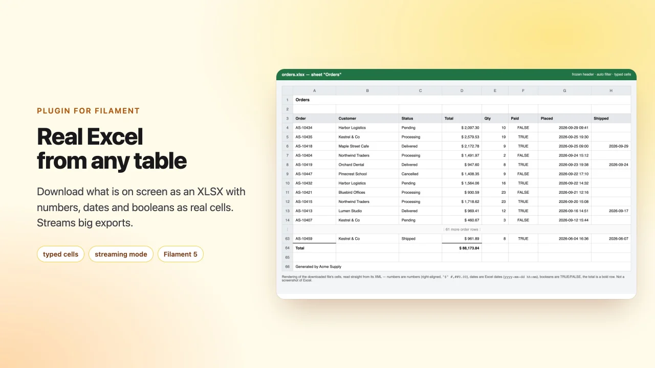 XLSX Export plugin thumbnail