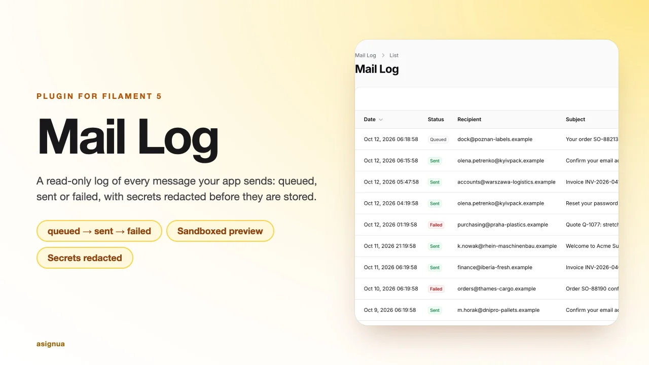 Mail Log plugin thumbnail