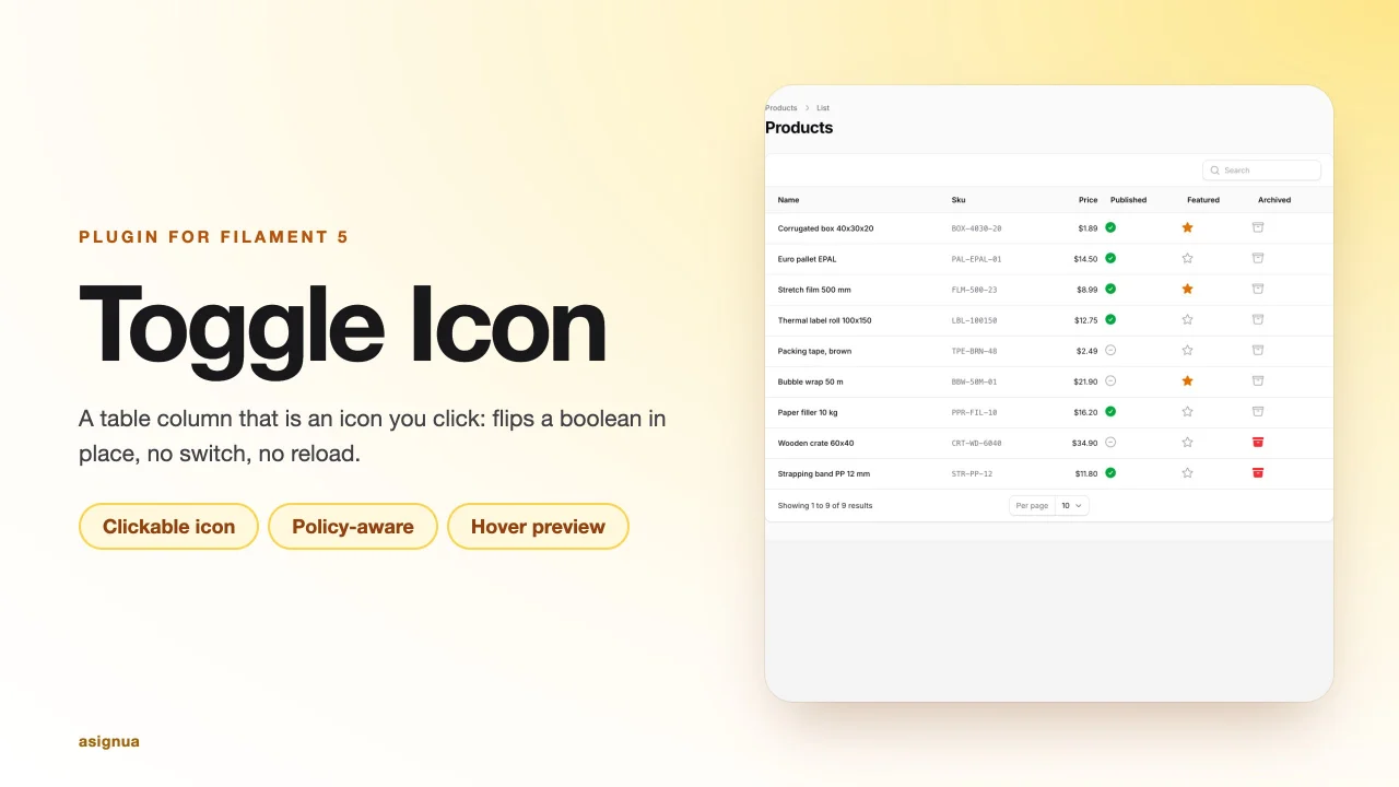 Toggle Icon Column plugin thumbnail