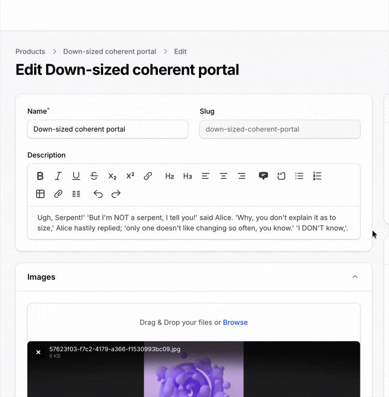 Rich Editor Grids Screenshot