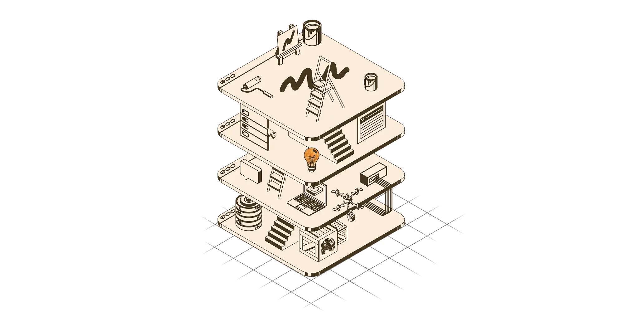 An illustration of the TALL stack.